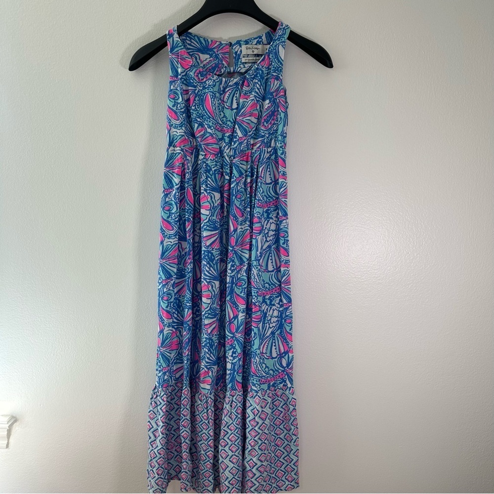 Lilly Pulitzer Girls Paisley Tier Maxi Dress M 20th Anniversary